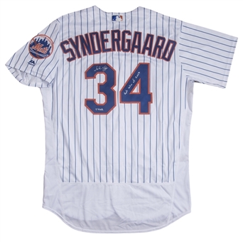 2017 Noah Syndergaard Game Used & Signed New York Mets Home Jersey and Strikeout Baseball From April 9, 2017 - Only Win of 2017 (MLB Authenticated)